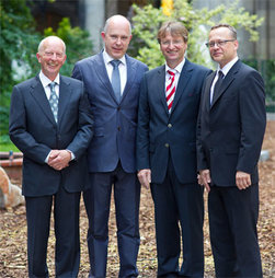 von links nach rechts:  Knut E. Larsen, Frank Lattke, Stefan Winter, Pekka...
